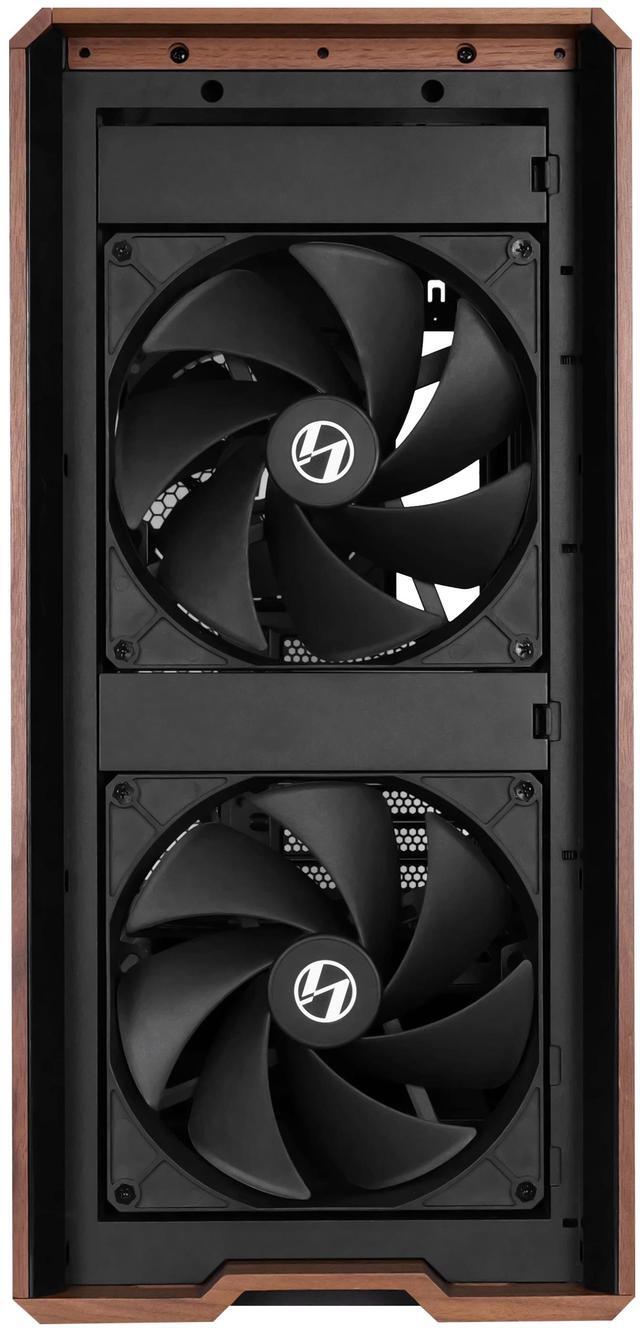 Alt view image 3 of 13 - Lian Li LANCOOL 217 Genuine Walnut Wood Computer Case,  Mid-Tower ATX PC Case with 5 Pre-Installed PWM Fans 2x170mm, 2x120mm & 1x140mm, Flexible PSU & Cable Installation - Black (LAN217X)