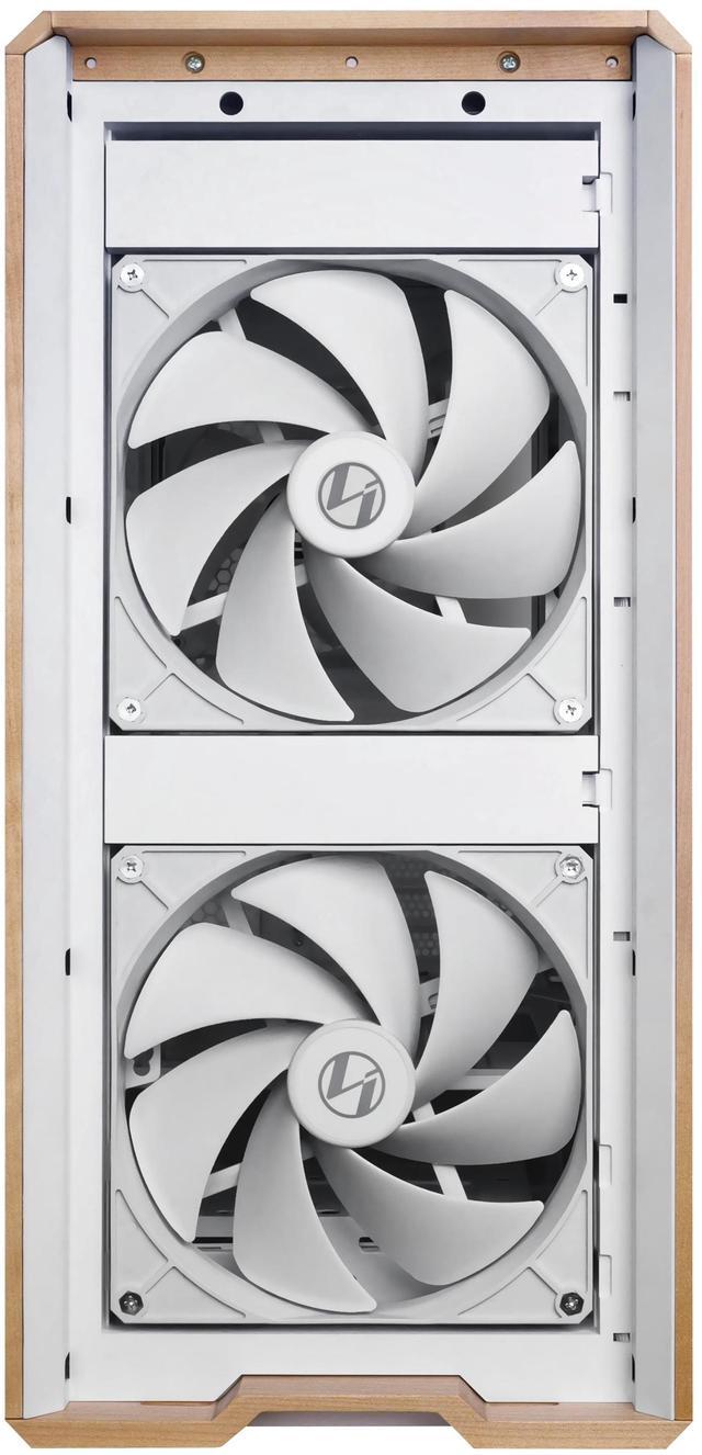 Alt view image 3 of 7 - Lian Li LANCOOL 217 Genuine Walnut Wood Computer Case,  Mid-Tower ATX PC Case with 5 Pre-Installed PWM Fans 2x170mm, 2x120mm & 1x140mm, Flexible PSU & Cable Installation - White (LAN217W)