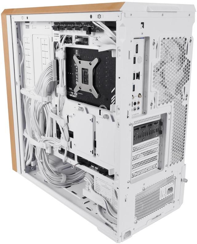 Alt view image 6 of 7 - Lian Li LANCOOL 217 Genuine Walnut Wood Computer Case,  Mid-Tower ATX PC Case with 5 Pre-Installed PWM Fans 2x170mm, 2x120mm & 1x140mm, Flexible PSU & Cable Installation - White (LAN217W)
