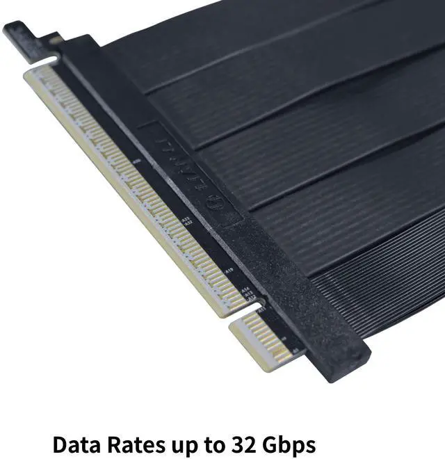 Alt view image 4 of 8 - Lian Li - PCIE 5.0 Riser Cable Premium PCI-E 16X 5.0 Double Bandwidth Extender Riser Cable Length 200mm;20cm. Compatible with PCIe 4.0, Black (PW-PCI-520X)