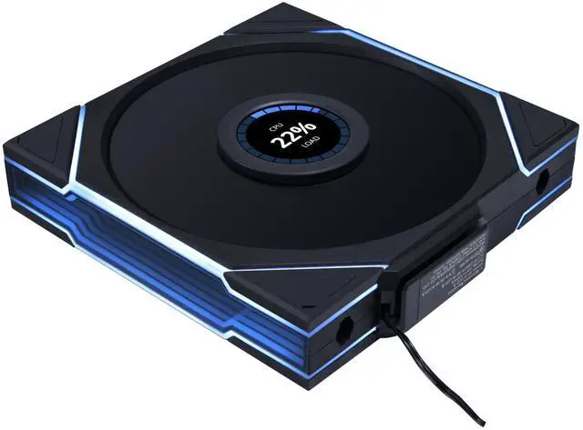 Main image of Lian Li UNI Fan TL - LCD Wireless 140 - Single Pack (Reverse Blade) - 2.4 GHz Wireless Signal ARGB Fan & Dual-Zone Lighting Control - 140mm  - Controller NOT Included & Required -Black (14RTLLCD1W1B)