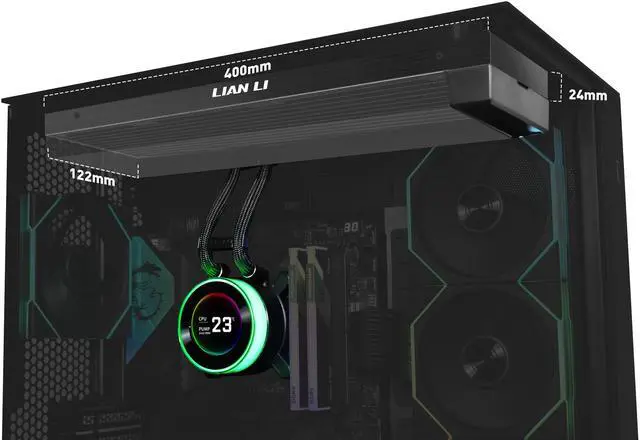 Alt view image 3 of 4 - Lian Li Hydroshift II 360 Liquid CPU Cooler - Flexible Slide-Tube Clamp Coolant Pathway - 2.1 IPS LCD Screen - 3 Control Mode - Fits Most PC Fans - LGA 1851/1700, AMD AM5/AM4 - Black (HS2LCD36B)