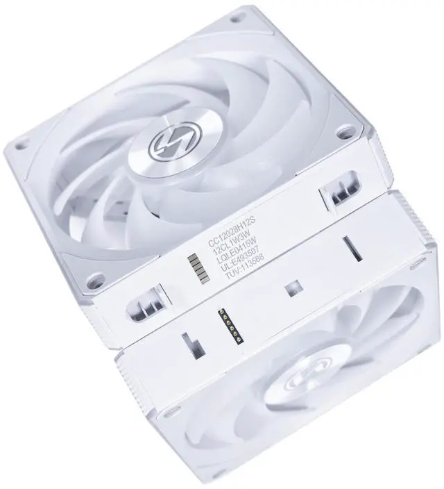 Alt view image 3 of 7 - Lian Li UNI Fan CL120 ARGB 120mm PWM Fans - Triple Pack (Reverse Blade) - 2.4 GHz Wireless Signal RGB & PC Case Fans Control - Daisy-Chain - Controller Included and Required - White (12RCL1W3W)