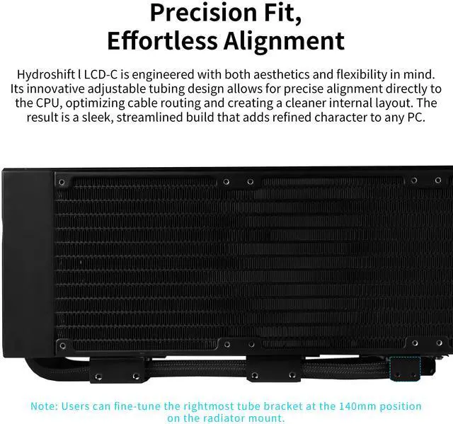Alt view image 5 of 8 - Lian Li Hydroshift II 360 CL RGB Liquid CPU Cooler - 360mm AIO - 3X 120 RGB Fans - 2.1 IPS LCD Screen - 3 Control Mode - Flexible Tubes Clamp - LGA 1851/1700, AMD AM5/AM4 - White (HS2LCD36RW)