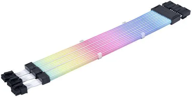 Alt view image 3 of 7 - Lian Li Strimer Wireless 3x8-Pin (PW12-1W) - Addressable RGB Power Cable - 2.4 GHz Wireless Control with 410mm; 16.14 Inch length - Light Guides - Wireless Controller NOT Included & Required