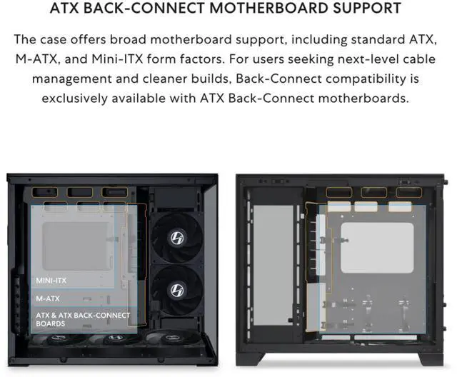 Alt view image 3 of 6 - LIAN LI O11D MINI V2 | Compact ATX Mid-Tower Airflow Computer Case | Panoramic View | Fully Ventilated Airflow | Adjustable I/O | Pillar-Less | Cable Management | Black  (O11DMIV2X)