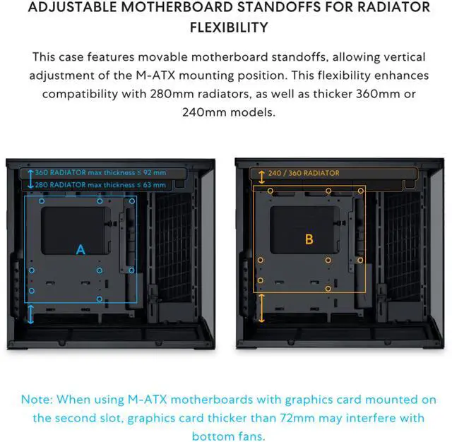 Alt view image 5 of 6 - LIAN LI O11D MINI V2 | Compact ATX Mid-Tower Airflow Computer Case | Panoramic View | Fully Ventilated Airflow | Adjustable I/O | Pillar-Less | Cable Management | Black  (O11DMIV2X)