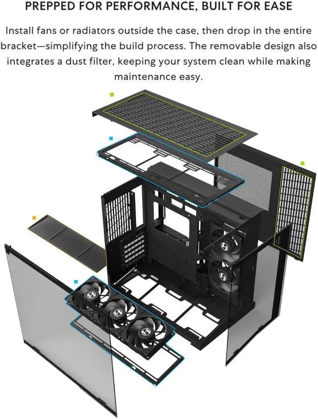 Alt view image 6 of 6 - LIAN LI O11D MINI V2 | Compact ATX Mid-Tower Airflow Computer Case | Panoramic View | Fully Ventilated Airflow | Adjustable I/O | Pillar-Less | Cable Management | Black  (O11DMIV2X)