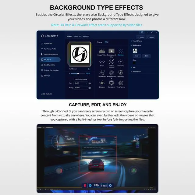 Alt view image 7 of 8 - Lian-Li Galahad II LCD TL Liquid CPU Cooler 280mm AIO - 2X 140 RGB TL Wireless Fans - 2.88 IPS LCD Screen - Black (GA2ALCD28TLB)