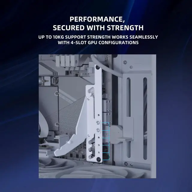 Alt view image 4 of 8 - Lian Li ATX PC Case Multi-Directional 4 Slots Vertical GPU Kit V3 - Premium Gen 5 Riser Cable PCI-E 5.0 x16-155mm, PCIe 3.0/4.0 Compatible, Adjustable Position - (VG4v3 White)