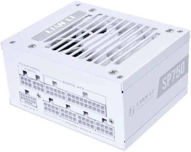 Main image of Lian Li SP750 Gold - 750 Watt SFX Form Factor Power Supply with Native 12V-2x6 Cable - Low Noise - 80 Plus Gold Efficiency - ATX 3.1 & PCIe 5.0 Compliant - 92mm FDB Fan - 10-Year - White (SP750G.W)