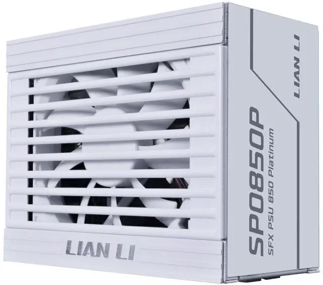 Alt view image 2 of 7 - Lian Li SP850 Platinum - 850 Watt SFX Form Factor Power Supply with 12V-2x6 Cable - ATX 3.1 & PCIE 5.1 Compliant - Full Modular - 100% Japanese 105C Capacitors - White (SP0850P.W)