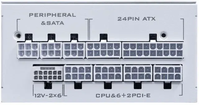 Alt view image 3 of 7 - Lian Li SP850 Platinum - 850 Watt SFX Form Factor Power Supply with 12V-2x6 Cable - ATX 3.1 & PCIE 5.1 Compliant - Full Modular - 100% Japanese 105C Capacitors - White (SP0850P.W)