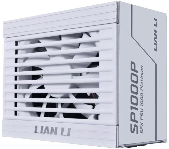 Alt view image 2 of 7 - Lian Li SP1000 Platinum - 1000 Watt SFX Form Factor Power Supply with 12V-2x6 Cable - ATX 3.1 & PCIE 5.1 Compliant - Full Modular - 100% Japanese 105C Capacitors - White (SP1000P.W)