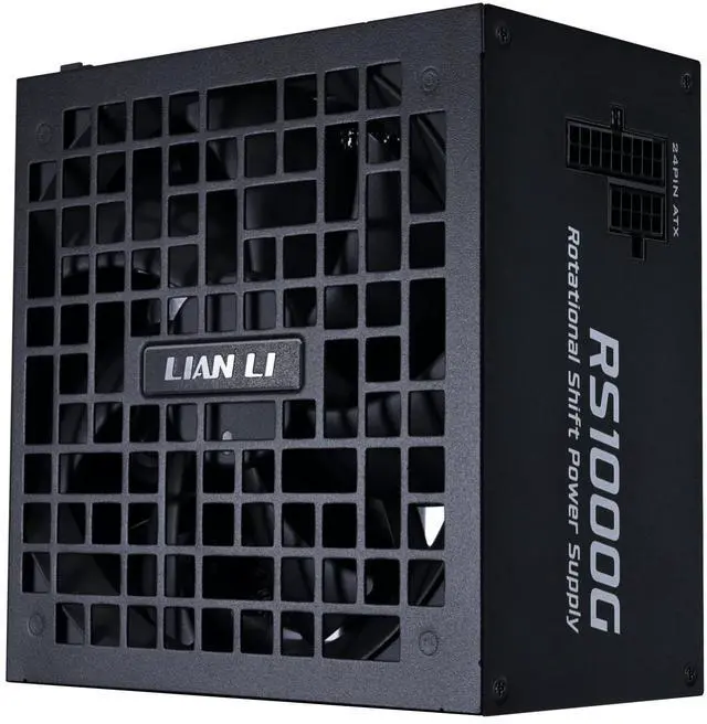 Main image of Lian Li RS1000X - Rotational Shift Fully Modular ATX Power Supply - 1000W (USB Hub Included) - 80 Plus Gold Efficiency - ATX 3.1 & PCIe 5.1 Compliant - Easy Cable Management - Black (RS1000G.BH)