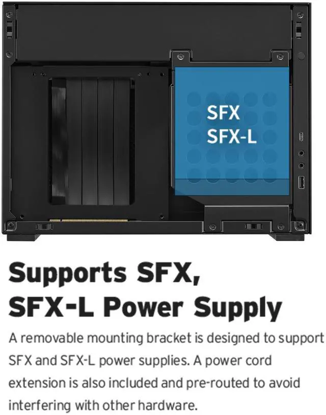 Alt view image 11 of 12 - LIAN LI A4-H2O Black SPCC / Aluminum Mini-ITX Computer Case, PCI4.0 Riser Card Cable Included (A4-H2O X4)