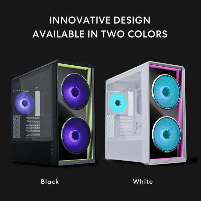 Alt view image 2 of 7 - Lian Li LANCOOL 217 INF White Infinity Mirror Computer Case, Mid-Tower ATX PC Case w/ 3 Pre-Installed Fans, 2x170mm ARGB Fans, 1x140mm, Front Mirror Glass Panel, Optimized Airflow - White (LAN217INFW)