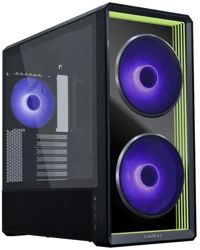 Main image of Lian Li LANCOOL 217 INF Black Infinity Mirror Computer Case, Mid-Tower ATX PC Case w/ 3 Pre-Installed Fans, 2x170mm ARGB Fans, 1x140mm, Front Mirror Glass Panel, Optimized Airflow - Black (LAN217INFX)