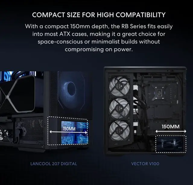 Alt view image 6 of 8 - Lian Li RB650 80 Plus Bronze Non Modular - Low-Noise ATX 650 Watt Power Supply with 12+4Pin Connector - ATX 3.1 & PCIe 5.1 Compliant - Cable Management -  135mm Larger Fan - Black (RB0650B)