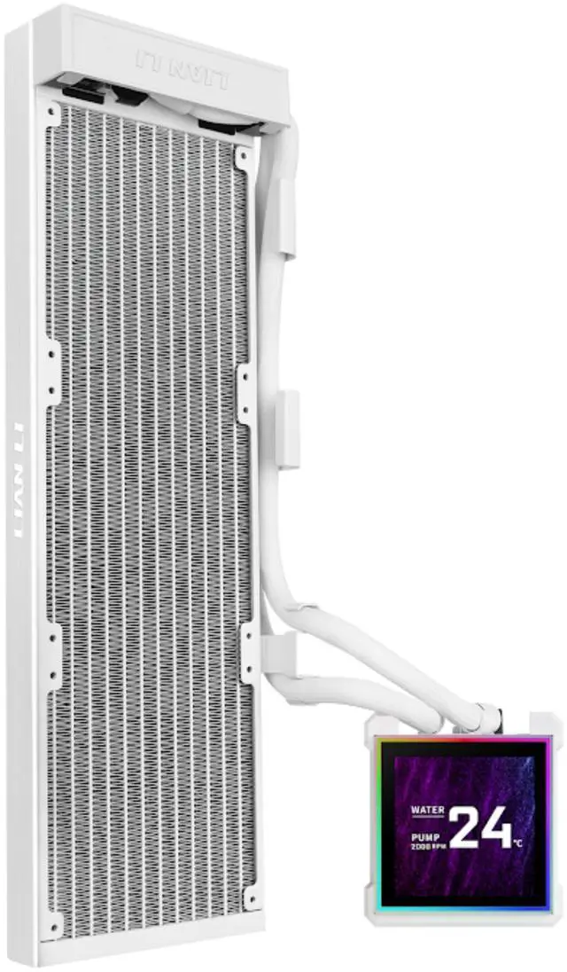 Main image of Lian Li Hydroshift II 360 Liquid CPU Cooler  - 3.4" IPS LCD Square Screen - Daisy-Chain - Low-Noise - Intel LGA 1851/1700, AMD AM5/AM4 - Fits Most PC Fans - White (HS2LCDS36NW)