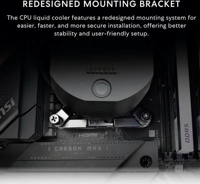 Alt view image 5 of 7 - Lian Li Hydroshift II 360 Liquid CPU Cooler  - 3.4" IPS LCD Square Screen - Daisy-Chain - Low-Noise - Intel LGA 1851/1700, AMD AM5/AM4 - Fits Most PC Fans - White (HS2LCDS36NW)