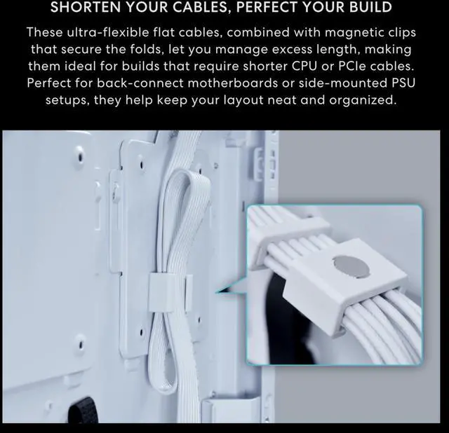 Alt view image 3 of 6 - Lian Li RS1000W - Rotational Shift Fully Modular ATX Power Supply - 1000W - Cybenetics 80 Plus Gold Efficiency - ATX 3.1 & PCIe 5.1 Compliant - Easy Cable Management - White (RS1000G.W)