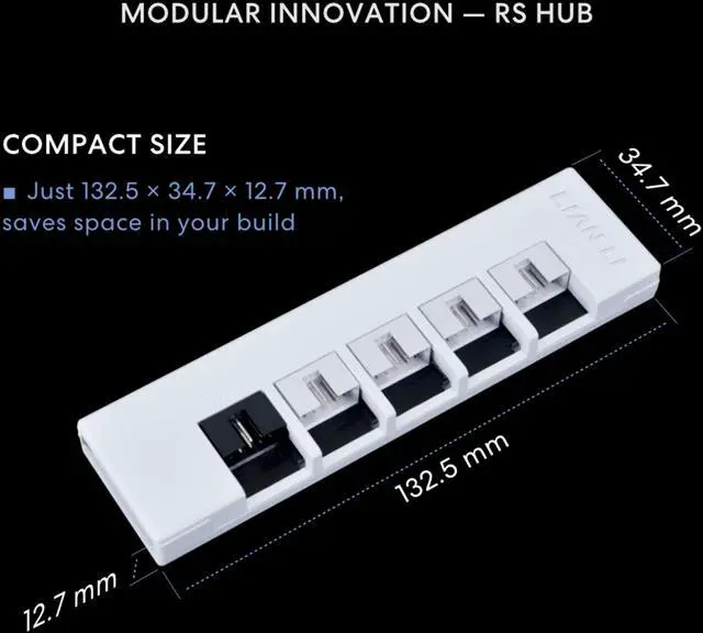 Alt view image 5 of 7 - Lian Li RS1000W - Rotational Shift Fully Modular ATX Power Supply - 1000W (USB Hub Included) - 80 Plus Gold Efficiency - ATX 3.1 & PCIe 5.1 Compliant - Easy Cable Management - White (RS1000G.WH)