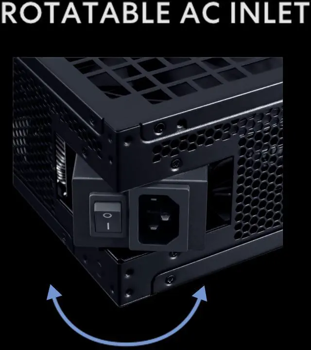 Alt view image 6 of 7 - Lian Li RS1000X - Rotational Shift Fully Modular ATX Power Supply - 1000W - Cybenetics 80 Plus Gold Efficiency - ATX 3.1 & PCIe 5.1 Compliant - Easy Cable Management - Black (RS1000G.B)