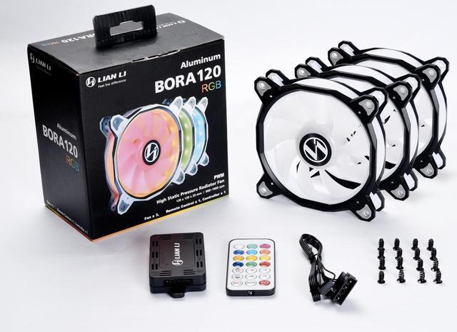 Alt view image 4 of 6 - Lian Li  Bora Series, 120 RGB LED, 120mm High Performance Individually Addressable RGB LED PWM Case Fan ----------BORA120-3  B (3-pack)   1 year warranty