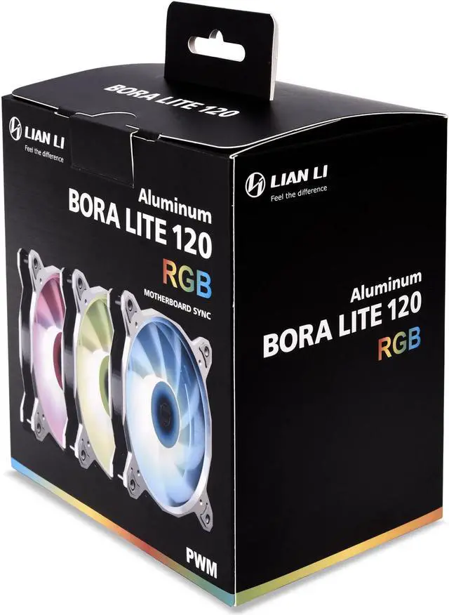 Alt view image 2 of 7 - LIAN LI BORALITE Series RGB BORALITE120-3A S, 120mm  LED PWM Fan, 3 FANS Pack - Silver Frame  (LEDs Powered by Motherboard 4 PIN Headers. No LEDs Controller Included)--1 Year Warranty