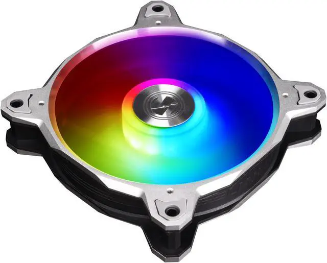 Alt view image 5 of 7 - LIAN LI BORA DIGITAL Series RGB BR DIGITAL-3R S, 120mm Addressable RGB LED PWM Fan, 3 FANS Pack - Silver Frame