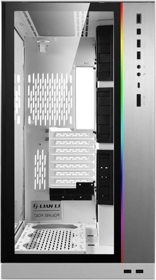 Alt view image 8 of 8 - LIAN LI O11 Dynamic XL ROG Certificated - White Color - Tempered Glass on the Front, and Left Side - E-ATX, ATX Full Tower Gaming Computer Case - O11D XL-W