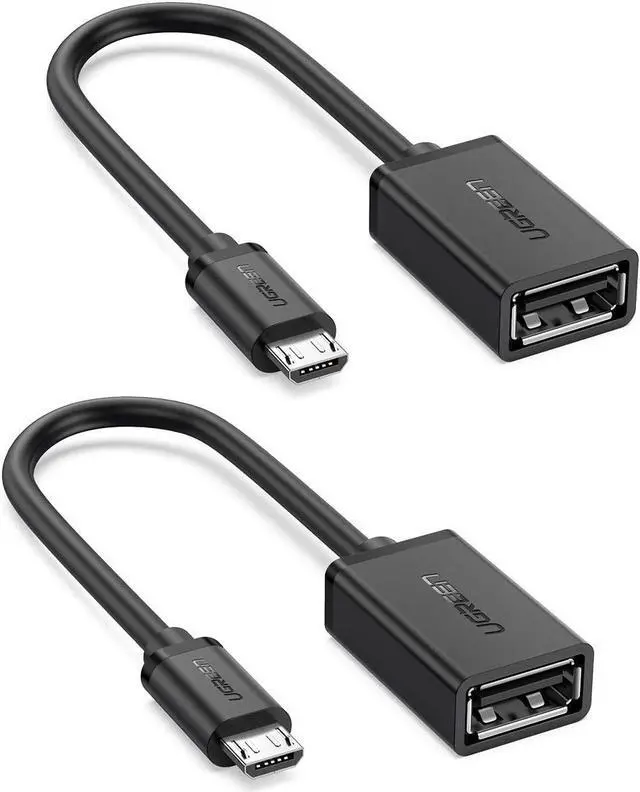 Main image of 2 Pack On The Go Adapter Micro USB to USB OTG Cable for  S7 S6 Edge S4 S3 LG G4  Spark Mavic Remote Controller Android Tablets Black