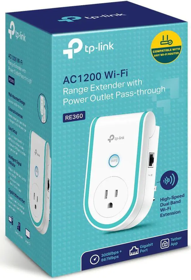 Alt view image 17 of 17 - TP-Link RE360 AC1200 Wi-Fi Range Extender with AC Passthrough