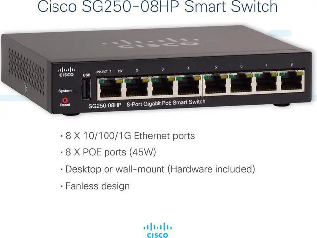 Alt view image 4 of 15 - Sg250-08Hp 8-Port Gigabit Poe Smart Switch