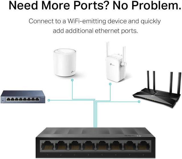 Alt view image 10 of 20 - TP-Link Litewave 8 Port Gigabit Ethernet Switch | Desktop Ethernet Splitter | Plastic Case | Unshielded Network Switch | Plug & Play | Fanless Quiet | Unmanaged (LS1008G)