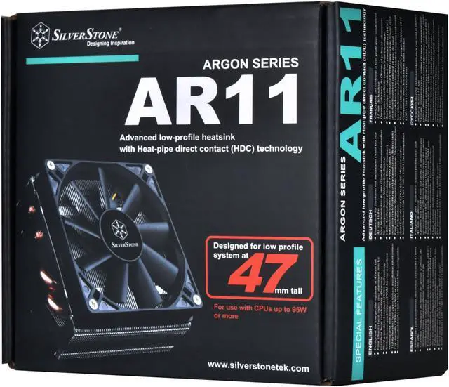 Alt view image 2 of 19 - Silverstone Argon Series (AR11-USA) Intel Socket LGA1150/1151/1155/1156 Compatible