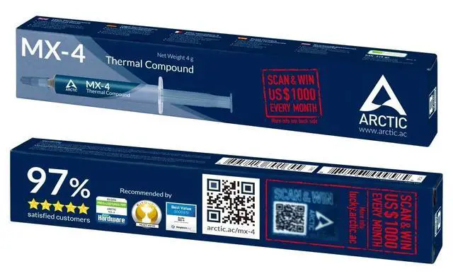 Alt view image 2 of 3 - ARCTIC MX-4 (4 Grams) (Current Edition) - Thermal Compound Paste, Carbon Based High Performance, Heatsink Paste, Thermal Compound CPU for All Coolers, Thermal Interface Material