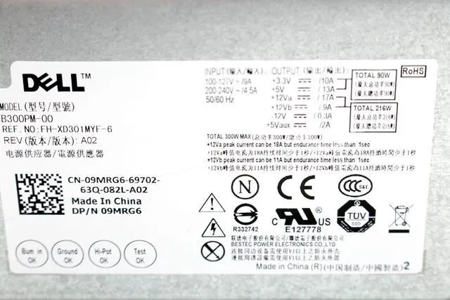 Alt view image 5 of 6 - FOR DELL 300 Watt Compatible Power Supply Replacement Inspiron 518 519 530 531 537 540 541 545 546 560 570 580 620 660 3000 3847 and More 5W52M 57KJR 5DDV0 6R89K 84J9Y 949H1 CD4GP DG1R8 56DXG CF5W6