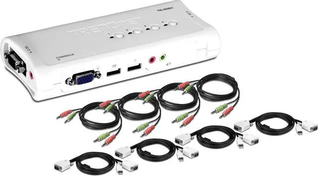 Alt view image 5 of 12 - TRENDnet 4-Port USB KVM Switch and Cable Kit with Audio, TK-409K