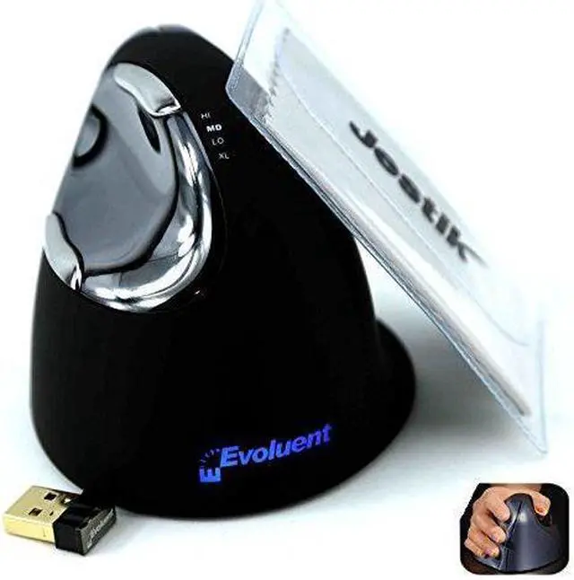 Main image of Evoluent VerticalMouse 4 Right Wireless VM4RW Plus Jestik Microfiber Cloth - Value Bundle