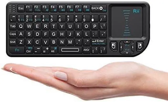 Alt view image 2 of 7 - Rii Mini Wireless 2.4GHz Keyboard with Mouse Touchpad Remote Control, Black (mini X1)