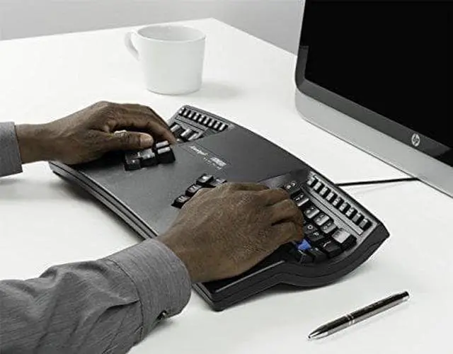 Alt view image 7 of 7 - Kinesis KB600 Advantage2 USB Contoured Keyboard (Black) with SmartSet Programming Technology for PC and MAC Plus Advantage Palm Pads And Jestik Microfiber - VALUE BUNDLE