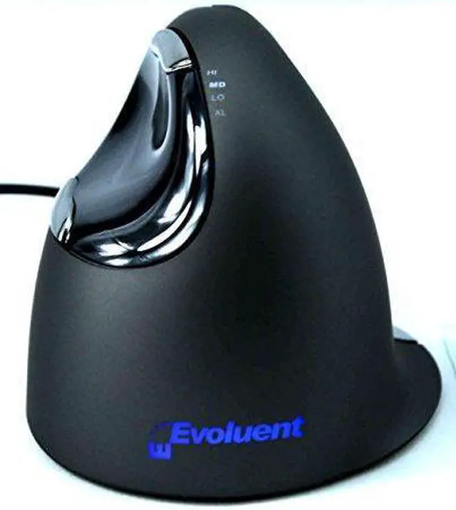Alt view image 3 of 7 - Evoluent Vertical Mouse 4 "Regular Size" Right Hand (model # VM4R) - USB Wired Plus Jestik Microfiber Cloth - Value Bundle