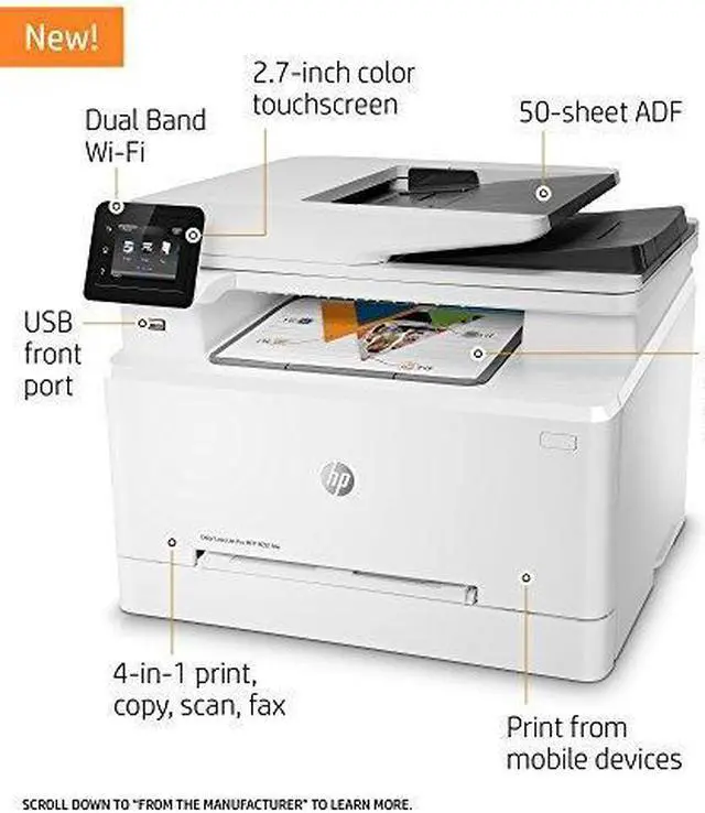 Alt view image 3 of 7 - HP LaserJet Pro M281fdw All in One Wireless Color Laser Printer