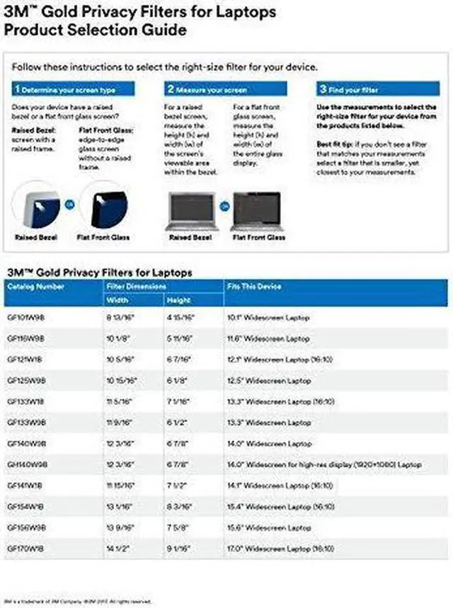 Alt view image 2 of 2 - 3M Gold Privacy Filter for 14" Widescreen Laptop (GF140W9B)