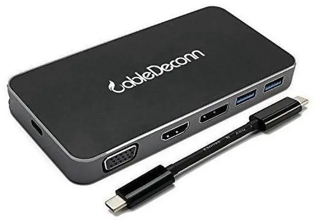 Alt view image 7 of 7 - USB-C to Hub,CableDeconn 8 in 1 Digital Multi-port USB-C to HDMI/VGA/Displayport Output USB-C PD PC 2 USB 3.0 Ports Cable Adapter for 2017 Macbook Pro