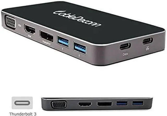 Main image of USB-C to Hub,CableDeconn 8 in 1 Digital Multi-port USB-C to HDMI/VGA/Displayport Output USB-C PD PC 2 USB 3.0 Ports Cable Adapter for 2017 Macbook Pro