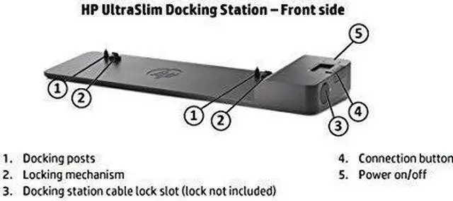 Alt view image 5 of 7 - HP 2013 D9Y32AA UltraSlim Docking Station with 65W Adapter D9Y32AA#ABA