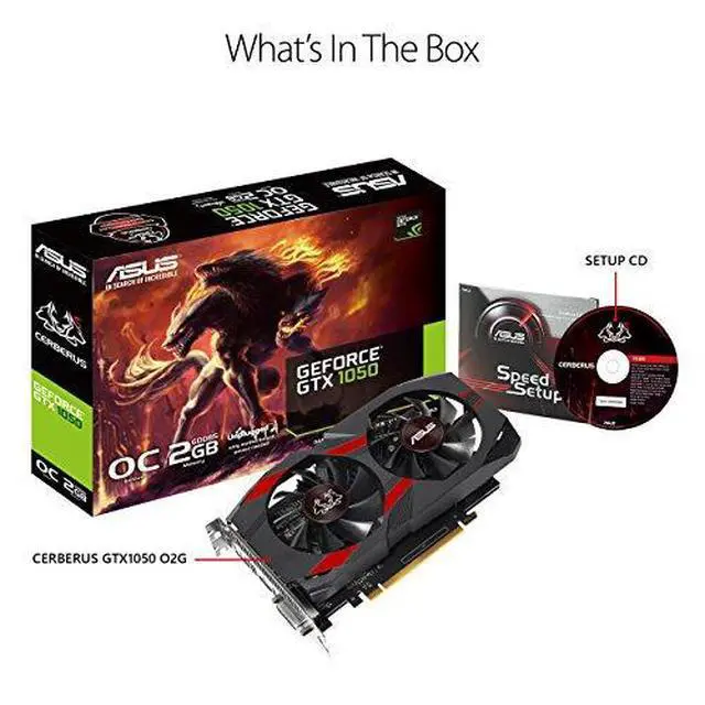 Alt view image 5 of 5 - ASUS Geforce GTX 1050 OC Edition 2GB GDDR5 DVI-D HDMI DP 1.4 Gaming Graphics Card Graphic Cards CERBERUS-GTX1050-O2G